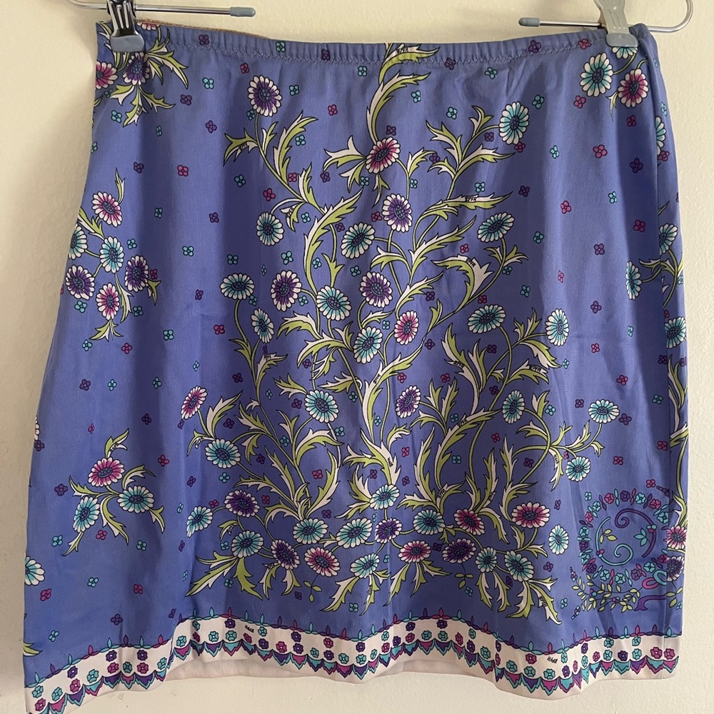 Emilio Pucci Purple Floral Mini Skirt